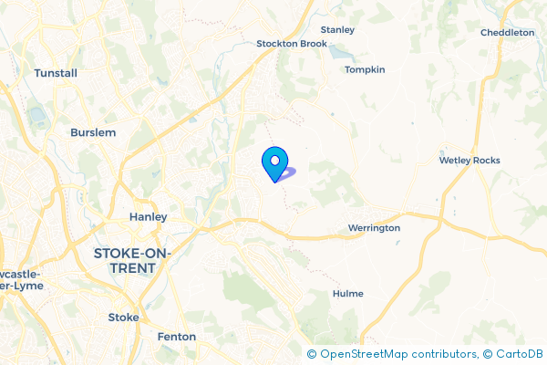 Coach Hire route map for Abbey Hulton, Staffordshire