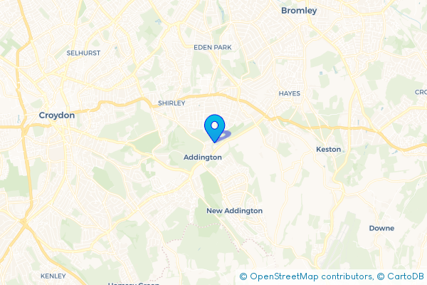 Coach Hire route map for Addington, Greater London