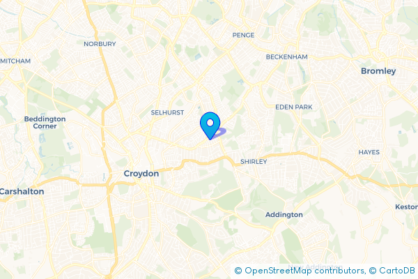 Coach Hire route map for Addiscombe, Greater London