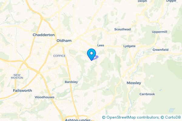 Coach Hire route map for Alt, Greater Manchester