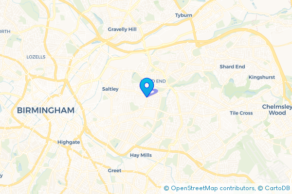 Coach Hire route map for Alum Rock, West Midlands
