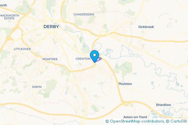 Coach Hire route map for Alvaston, Derbyshire