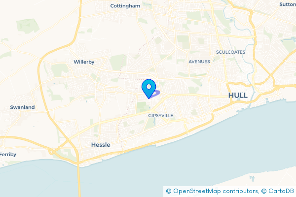 Coach Hire route map for Anlaby Park, East Riding of Yorkshire