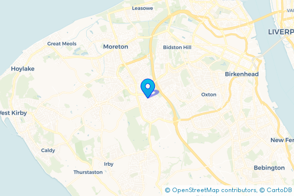 Coach Hire route map for Arrowe Hill, Merseyside