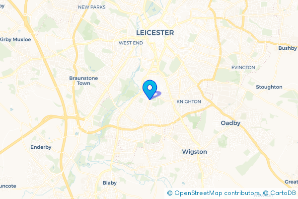 Coach Hire route map for Aylestone Park, Leicestershire