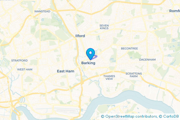 Coach Hire route map for Barking, Greater London