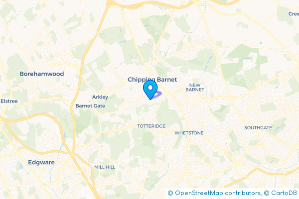 Coach Hire route map for Barnet