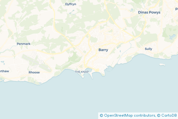 Coach Hire route map for Barry, Vale of Glamorgan