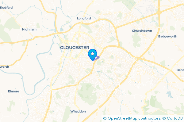 Coach Hire route map for Barton, Gloucestershire