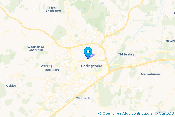 Coach Hire route map for Basingstoke, Hampshire