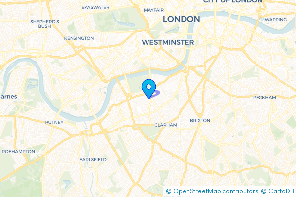 Coach Hire route map for Battersea, Greater London
