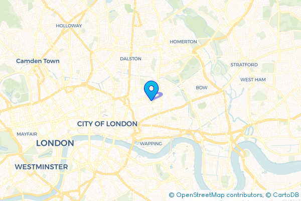 Coach Hire route map for Bethnal Green, Greater London