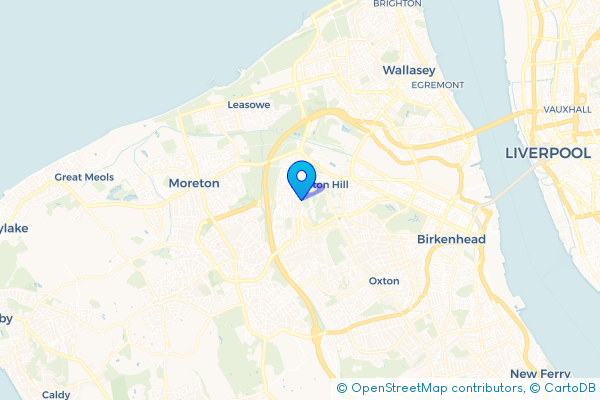 Coach Hire route map for Bidston Hill, Merseyside
