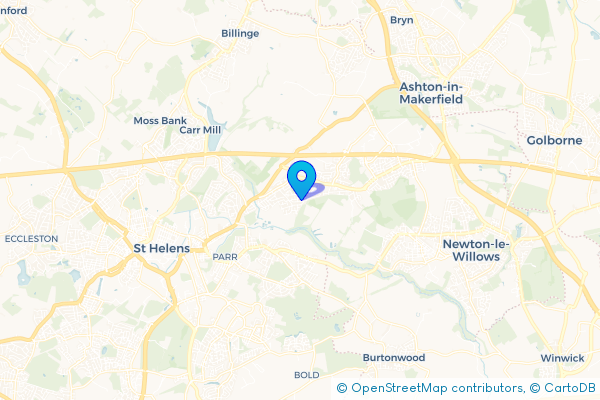 Coach Hire route map for Blackbrook, Merseyside