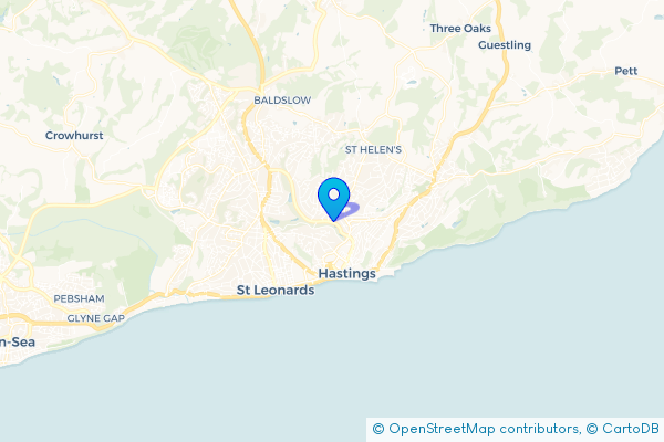 Coach Hire route map for Blacklands, East Sussex