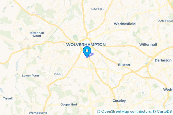 Coach Hire route map for Blakenhall, West Midlands