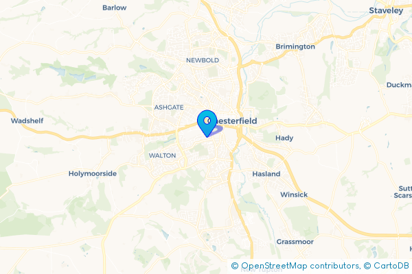 Coach Hire route map for Boythorpe, Derbyshire