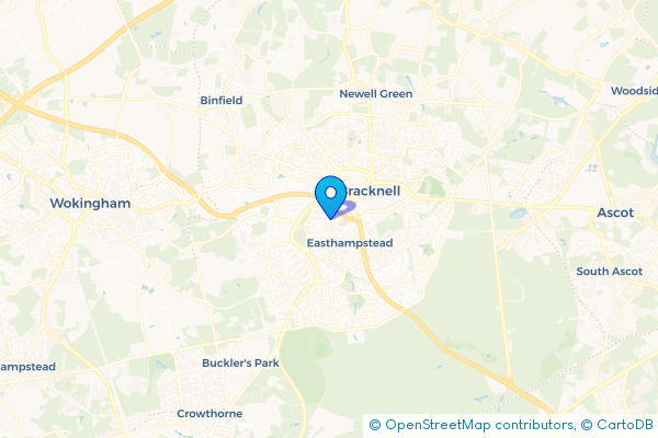 Coach Hire route map for Bracknell, Berkshire