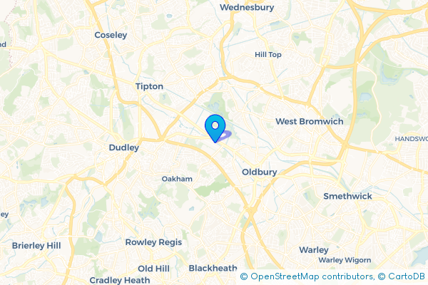 Coach Hire route map for Brades Village, West Midlands