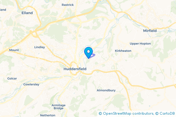 Coach Hire route map for Bradley Mills, West Yorkshire
