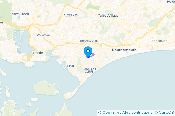Coach Hire route map for Branksome Park, Dorset