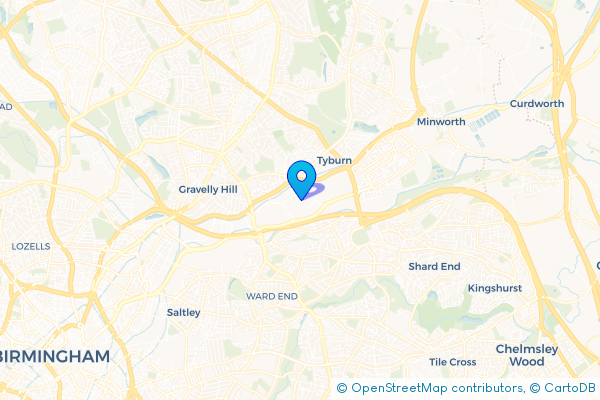 Coach Hire route map for Bromford, West Midlands