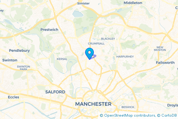 Coach Hire route map for Broughton Park, Greater Manchester