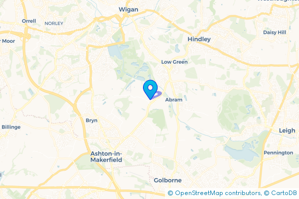 Coach Hire route map for Bryn Gates, Greater Manchester
