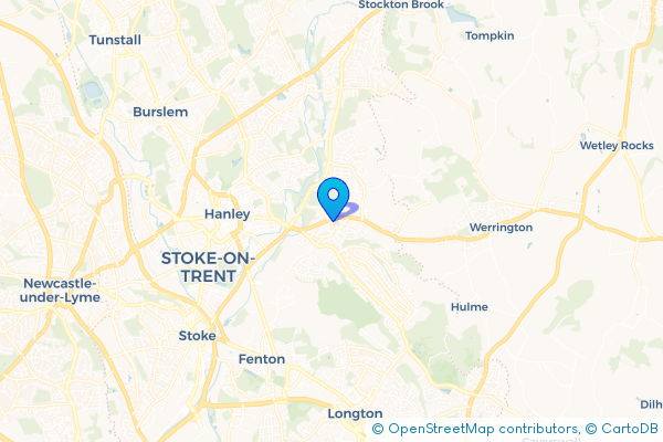 Coach Hire route map for Bucknall, Staffordshire