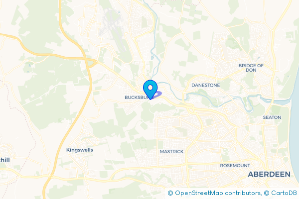 Coach Hire route map for Bucksburn, Aberdeen City