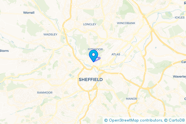 Coach Hire route map for Burngreave, South Yorkshire