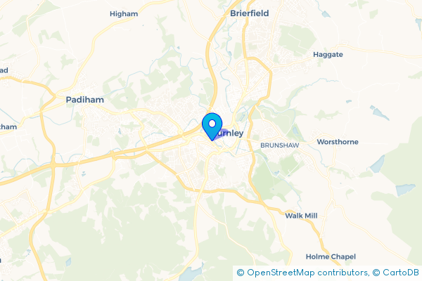 Coach Hire route map for Burnley, Lancashire
