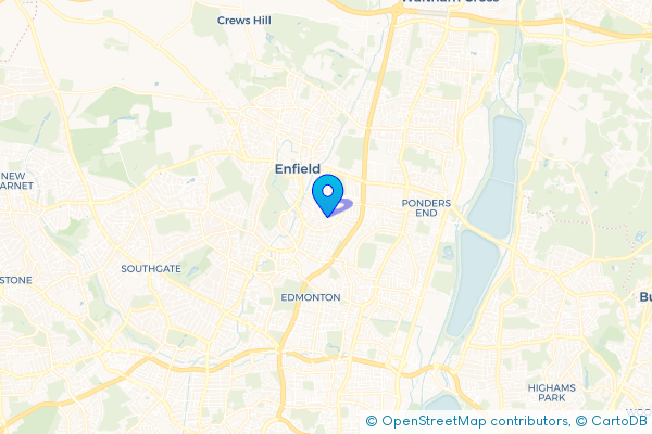 Coach Hire route map for Bush Hill Park, Greater London