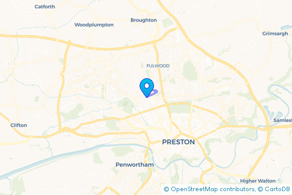 Coach Hire route map for Cadley, Lancashire