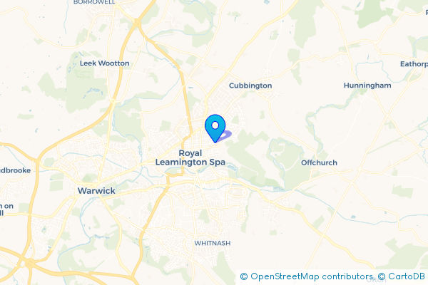 Coach Hire route map for Campion Hills, Warwickshire