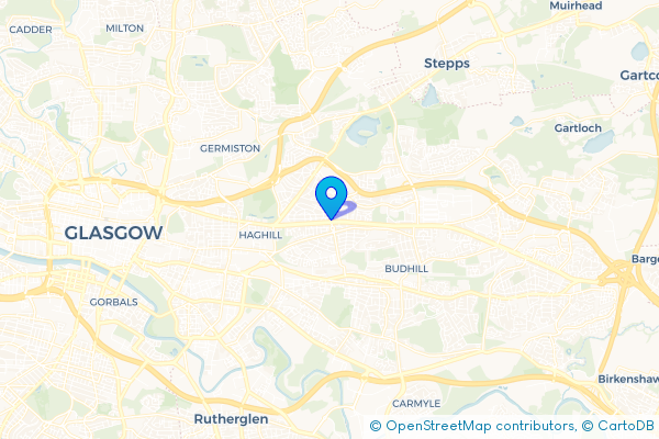 Coach Hire route map for Carntyne, Glasgow City