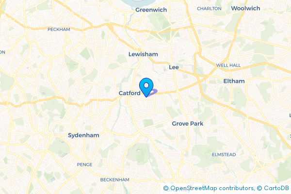 Coach Hire route map for Catford, Greater London
