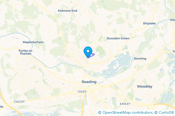 Coach Hire route map for Caversham, Berkshire