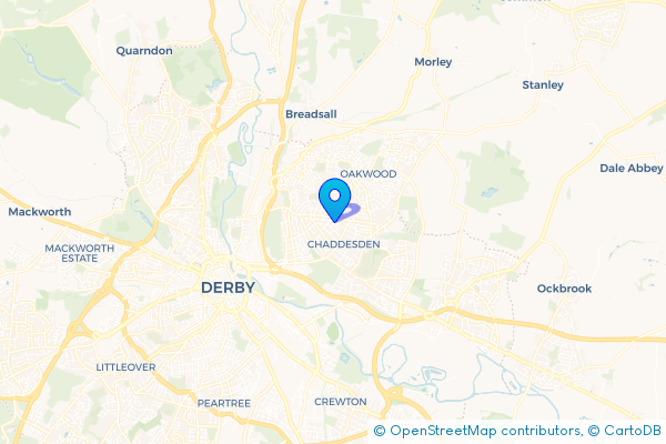 Coach Hire route map for Chaddesden, Derbyshire