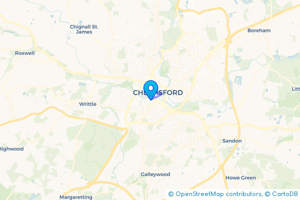 Coach Hire route map for Chelmsford, Essex