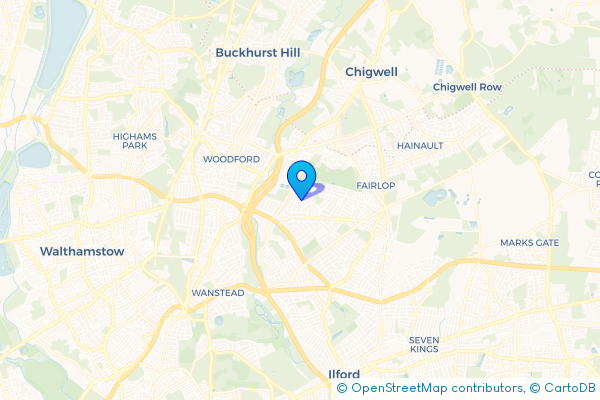 Coach Hire route map for Clayhall, Greater London