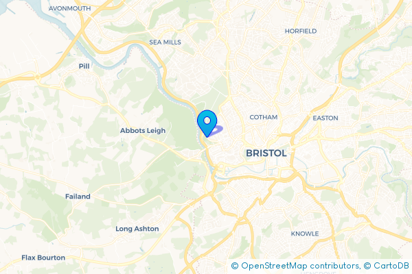 Coach Hire route map for Clifton, Bristol