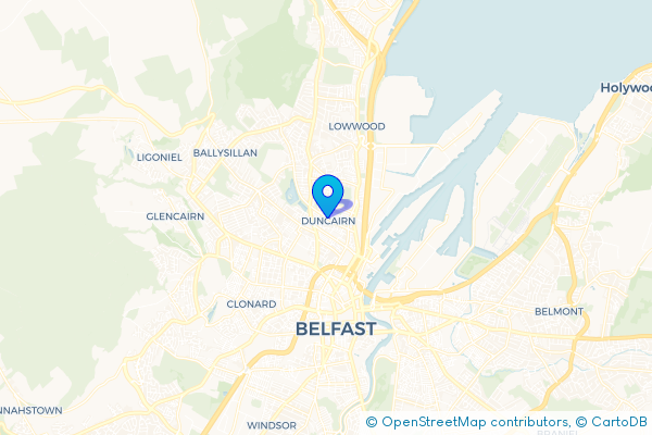 Coach Hire route map for Cliftonville, Belfast