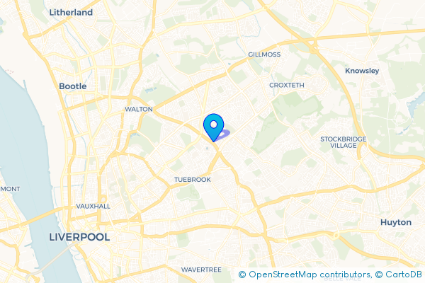 Coach Hire route map for Clubmoor, Merseyside