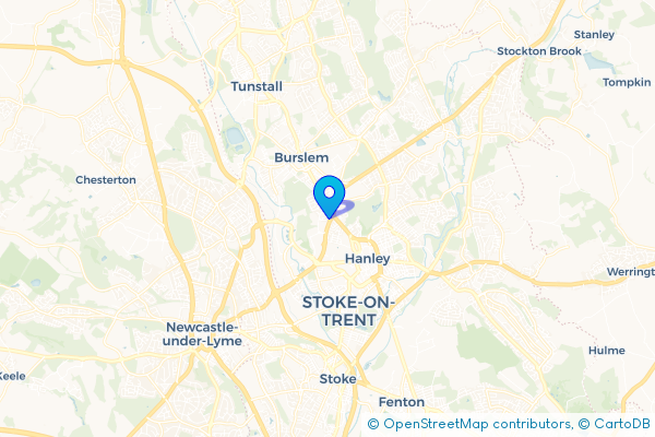 Coach Hire route map for Cobridge, Staffordshire