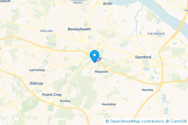 Coach Hire route map for Coldblow, Greater London