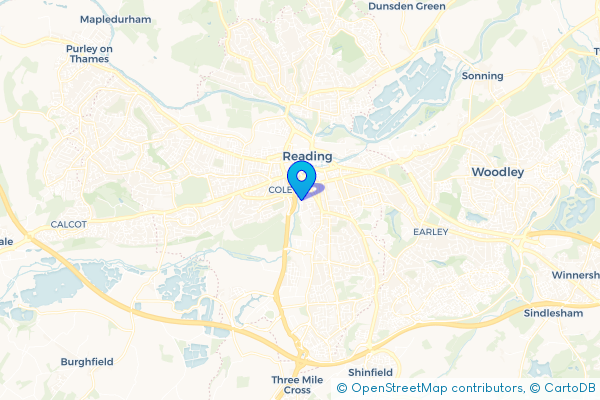 Coach Hire route map for Coley, Berkshire
