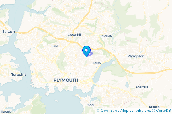 Coach Hire route map for Compton, Devon