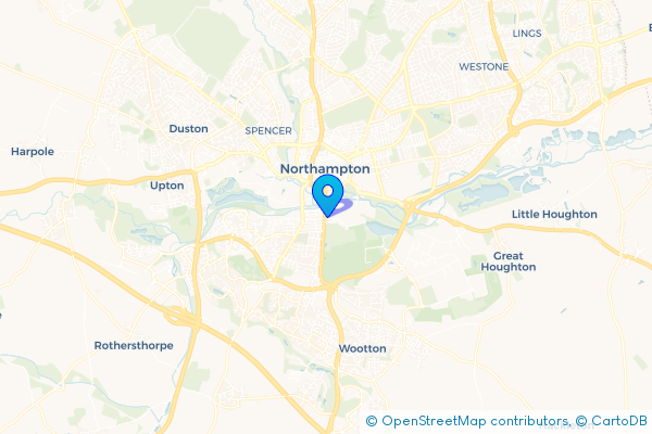 Coach Hire route map for Cotton End, Northamptonshire
