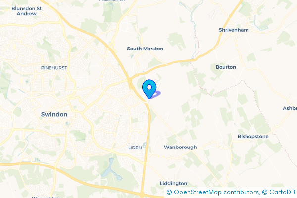 Coach Hire route map for Covingham, Wiltshire